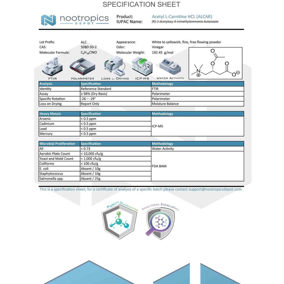 Viên cung cấp năng lượng cho não ALCAR Acetyl L-Carnitine HCL 500mg