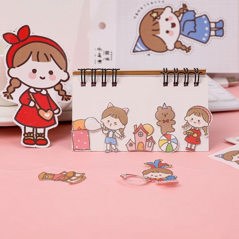 Set 4 tấm sticker nhãn dán cute xinh xắn
