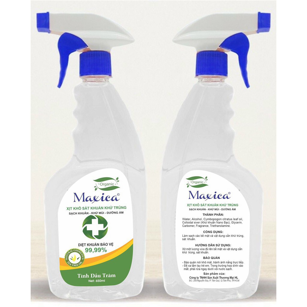 Xịt khuẩn MAXICA làm sạch và diệt khuẩn trên mọi bề mặt chai 500ml/ 1L