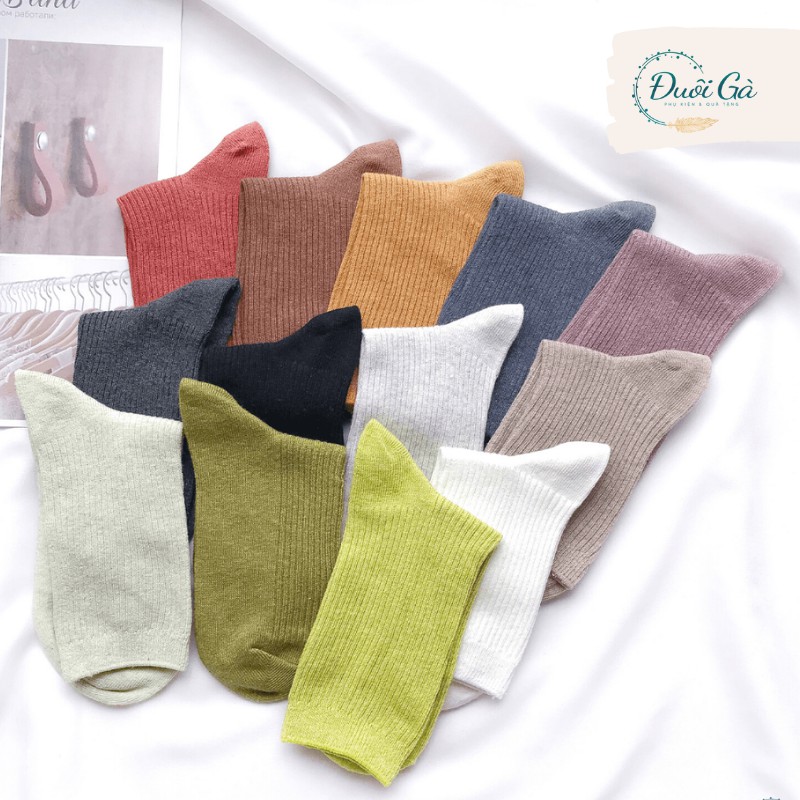 Tất nữ cao cổ đẹp Đuôi Gà chất cotton cao cấp 13 màu pastel - vớ đẹp Đuôi Gà - NTIEN13