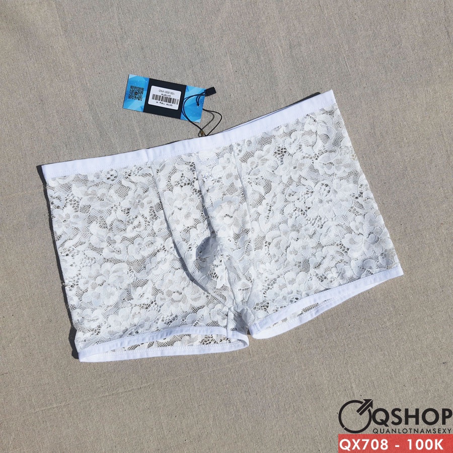 Quần lót boxer nam ren lưới QX708