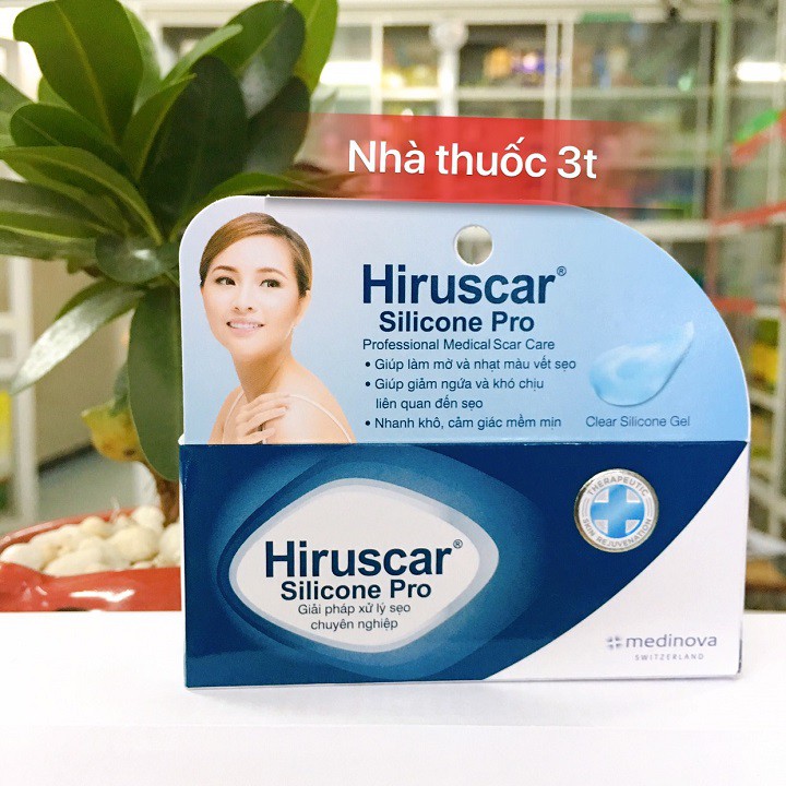 Hiruscar Silicone Pro Gel giảm sẹo lồi, sẹo phì đại, sẹo lõm, sẹo thâm, sẹo phẫu thuật.