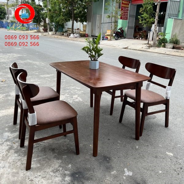 🌟Ghế Mango Mặt Nệm🌟 Bàn Ghế Ăn Gia Đình, Quán  Cafe, Khách Sạn Chất Liệu Gỗ  Cao Su Tự Nhiên 100%- AZONSHOP