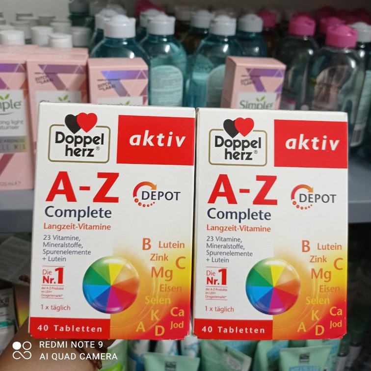 Viên Uống Bổ Sung Vitamin, Khoáng Chất Tổng Hợp Giúp Tăng Cường Sức Khỏe Doppelherz Aktiv A-Z Depot Đức Hộp 30 Viên
