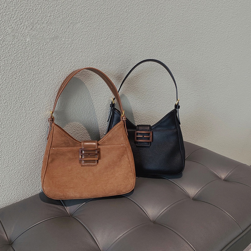 Túi Xách Đeo Vai Da Lộn Nhám Phong Cách Retro Mới Cho Nữ