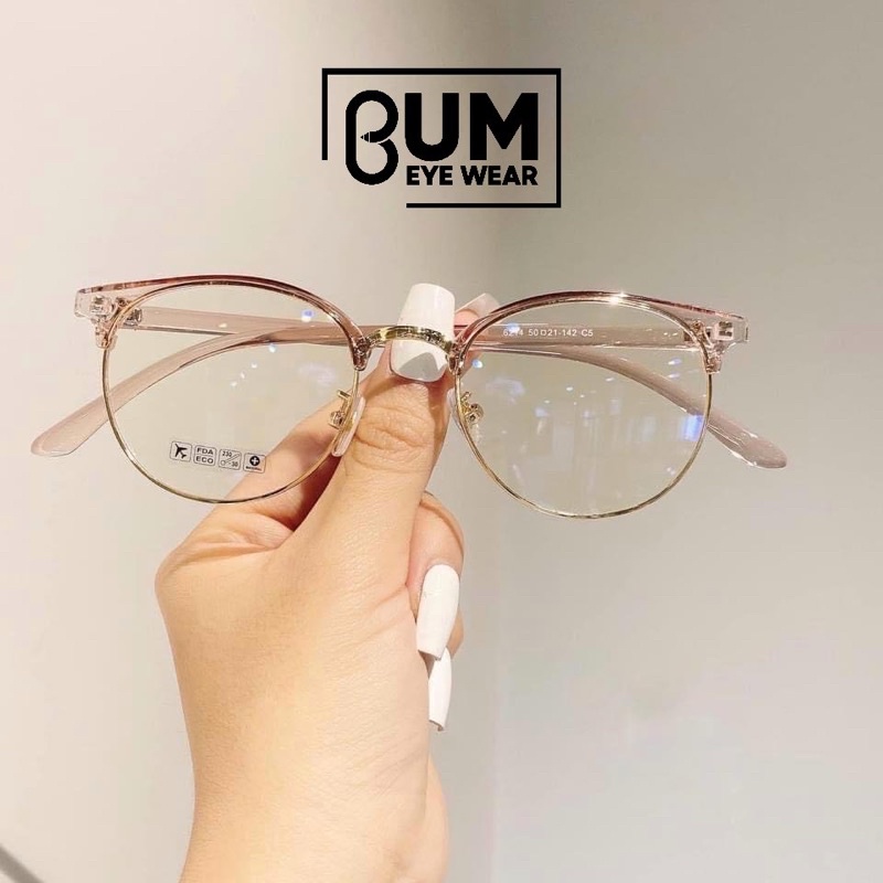 Gọng kính cận nam nữ, nửa vành ⭐⚡⚡BÁN LỖ XIN 5 SAO ⭐⚡⚡ mắt kính tròn màu sắc thời trang