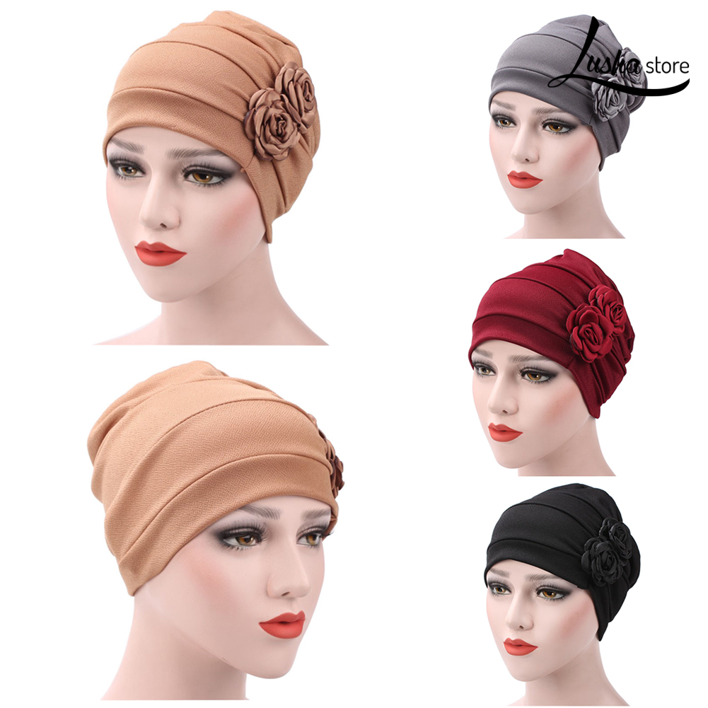 Lush Mũ Turban Vải In Hoa Phong Cách Hồi Giáo