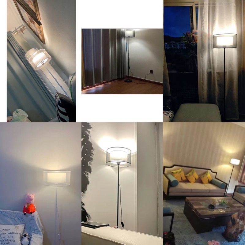 Đèn cây đứng trang trí chao trụ 2 tầng chao