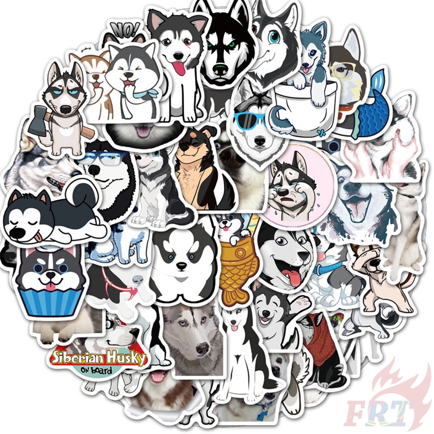 Set 50 Sticker Dán Hình Chó Husky Chống Thấm Nước