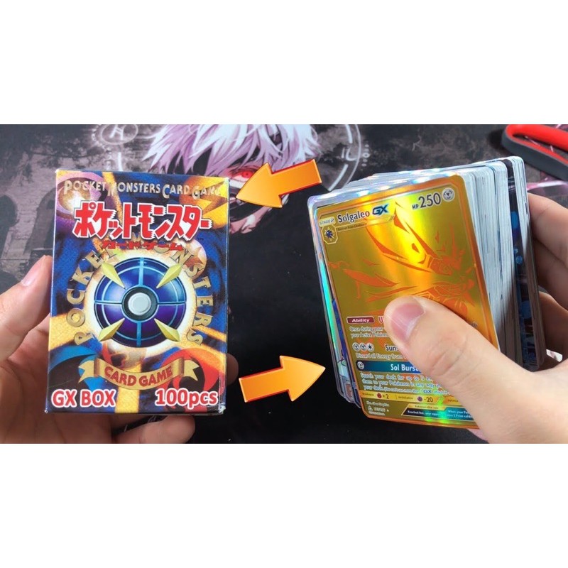 [Mã TOYDEC hoàn 20K xu đơn 50K] Bộ 100 thẻ Pokemon GX cao cấp - Pocket Monster Card Game