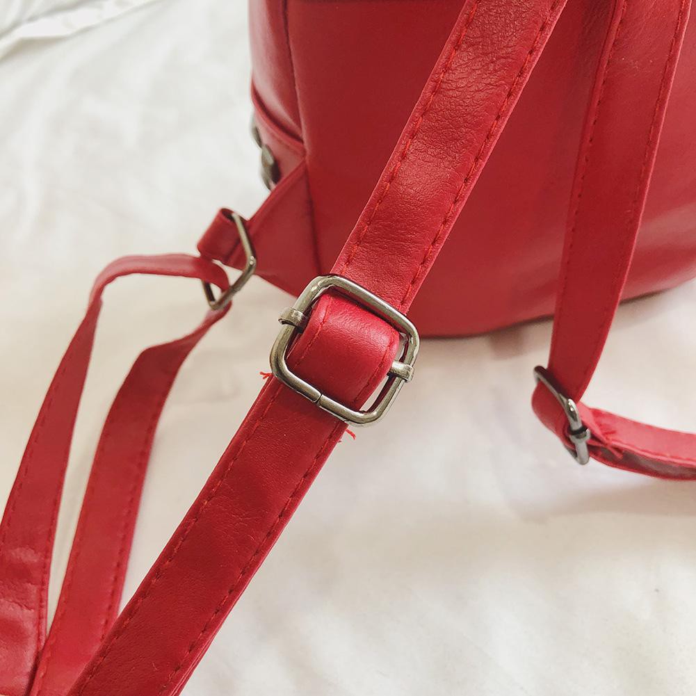 Girls Shoulder Schoolbags Fashion Rivet Backpack Women PU Leather