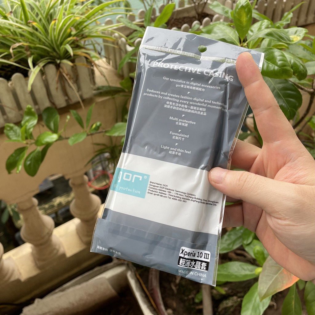 Ốp lưng silicon Gor cho Sony Xperia 10 III siêu mỏng, có gờ bảo vệ camera