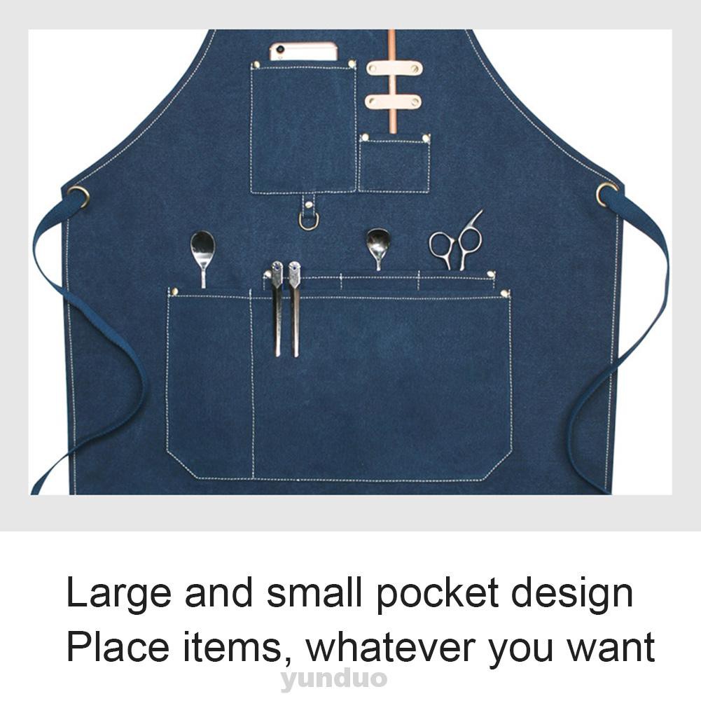 Women Mens Gardening Home Adjustable Quick Release Waterproof Canvas Oil Proof Kitchen BBQ Cross Back Straps Chef Apron