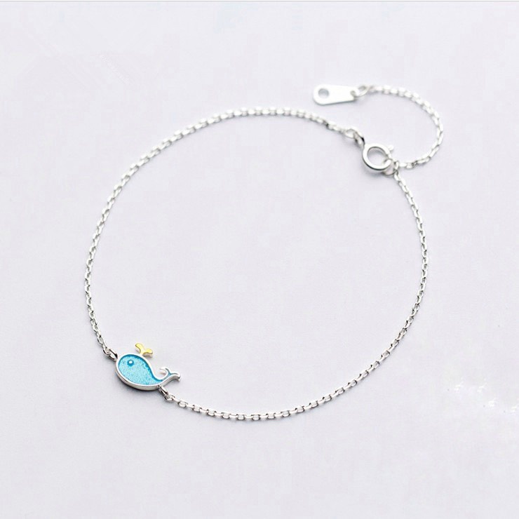 Vòng tay bạc nữ 925 hình cá voi xinh xắn Lavesta SIL06