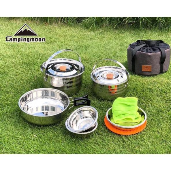 Bộ nồi cao cấp 6 món Campingmoon MC-210 phù hợp cắm trại dã ngoại Campoutvn A411