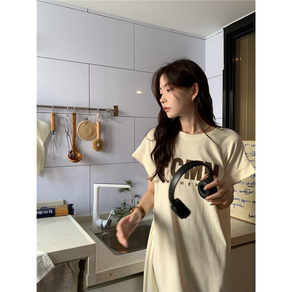 Đầm Thun Cotton Nguyên Chất Dáng Dài Rộng Đơn Giản 61825