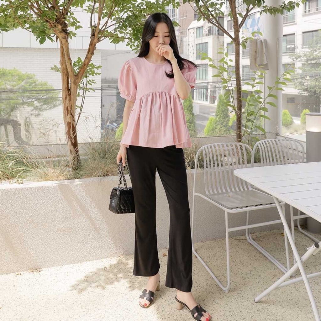 Set babydoll cho mẹ bầu Momsarang set bầu công sở phong cách Hàn Quốc chất thun hàn cao cấp – H172