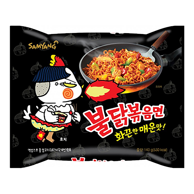 Mì cay Samyang Hàn Quốc, mì gà xào khô Samyang trộn gia vị gói 140gram