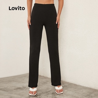 Lovito Quần Dài Thun Thun Thông Thường L20D1362 (Đen)