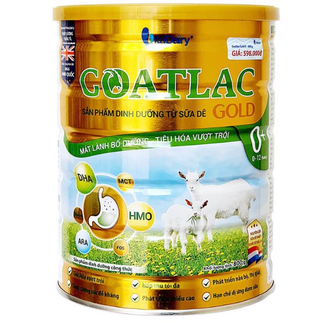 (Date mới) Sữa dê Goatlac Gold 0+ 800gr