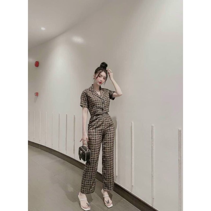 ❣❣sét xịn xò 💋Áo croptop phối quần ống đứng nhìn mê liền