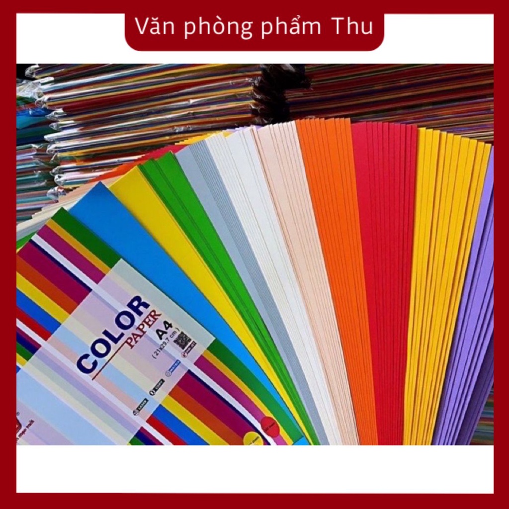 Giấy màu đặc biệt A4 PGrand ( xám, cam, vàng kim, vàng chanh, đỏ, xanh lá, xanh dương, hồng tôm, tím, nude) Xấp 500 tờ