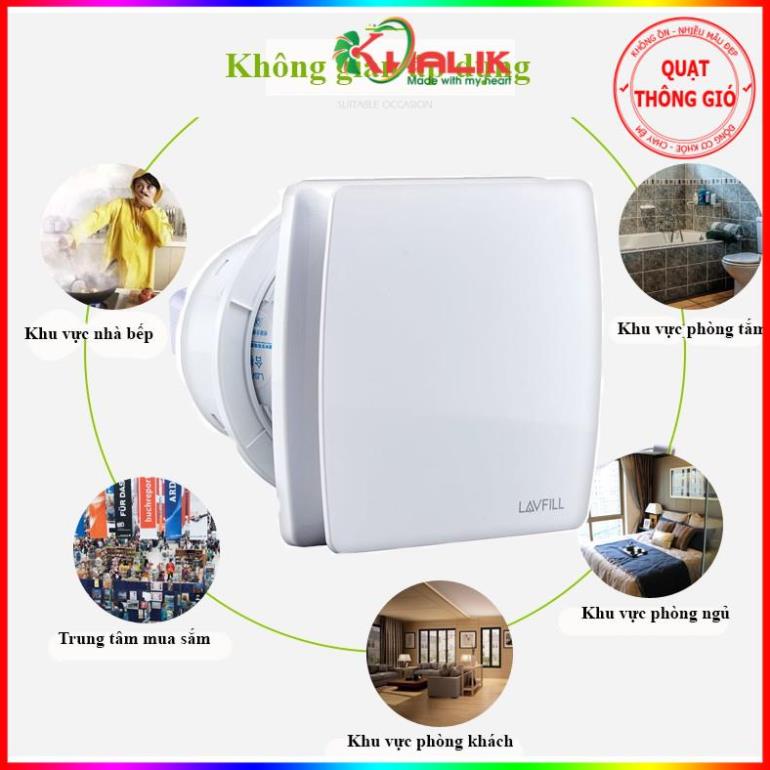 💎Tổng kho KHALIK💎 Quạt thông gió thiết kế MẶT PHẲNG VUÔNG để ốp tường LAVFILL LFWW-09Q / 13Q