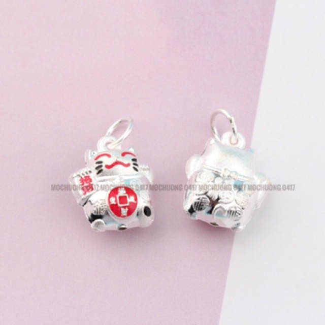 [GIÁ BUÔN] Charm bạc mèo thần tài treo - Hàng bạc loại 1 siêu đẹp PH716