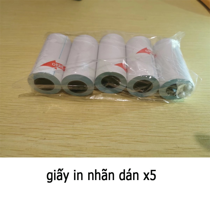 Giấy in dán cho máy in nhiệt mini cầm tay in bill cầm tay 57x30mm