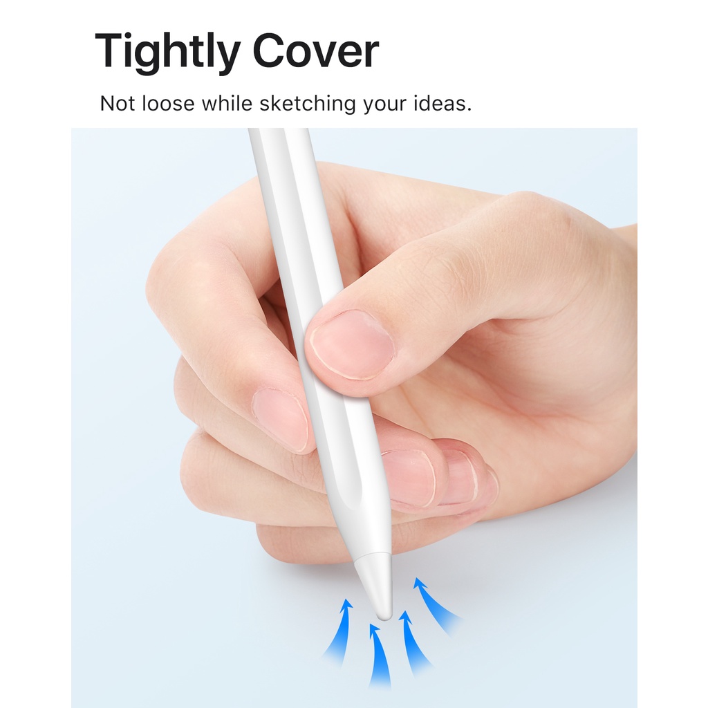 Set 10 Nắp Đậy Đầu Bút Chì Bằng Silicon Gọn Nhẹ Chống Trượt Cho Apple Pencil 1st Gen / 2nd
