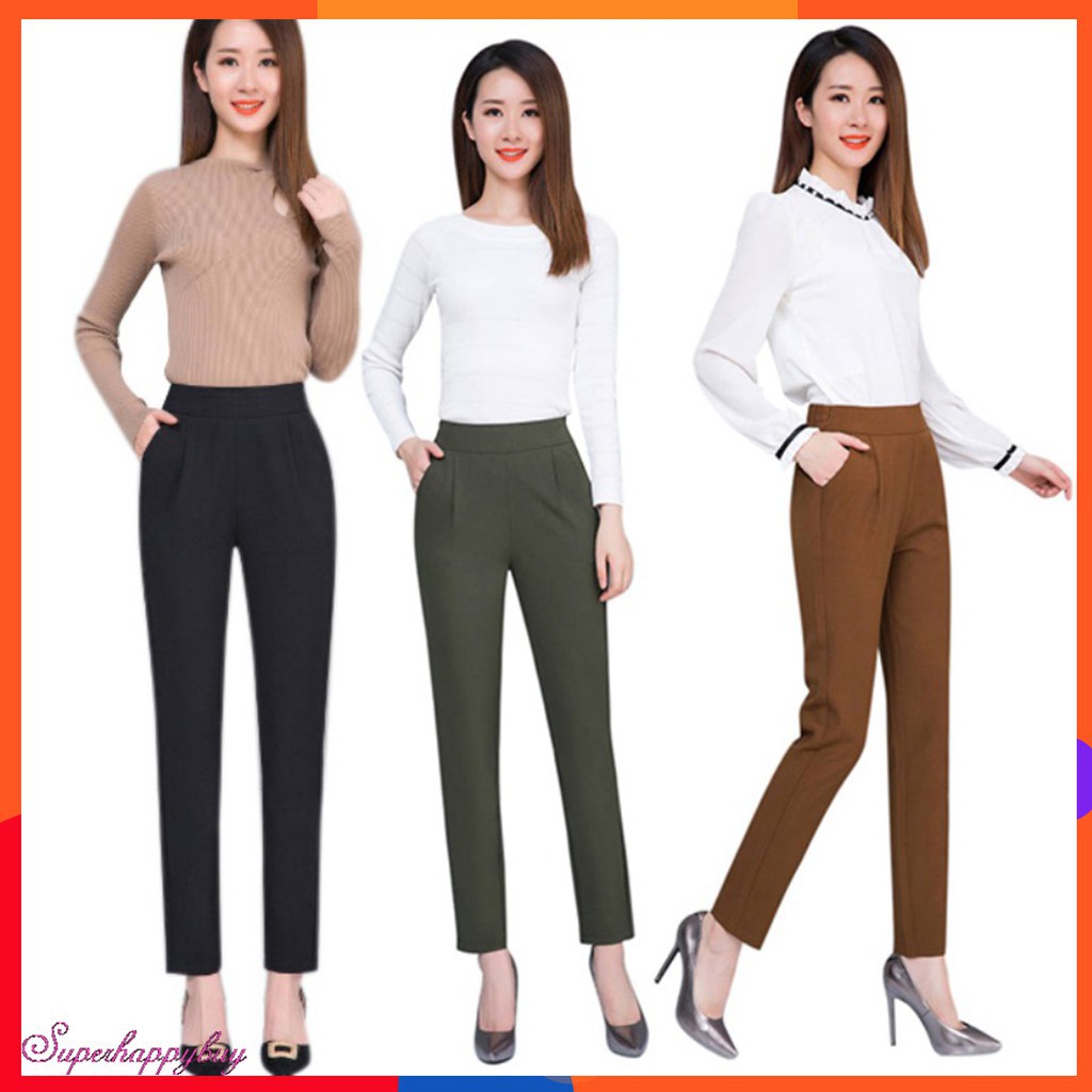 Quần dài phong cách công sở thời trang Hàn Quốc thanh lịch cho nữ