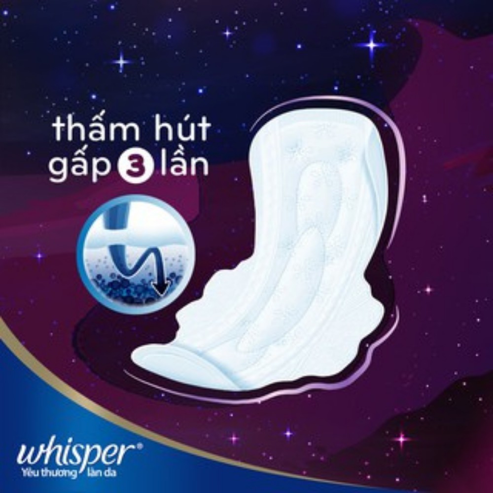 Băng Vệ Sinh Whisper Ban Đêm Skin Love 31Cm - Gói 6 Miếng