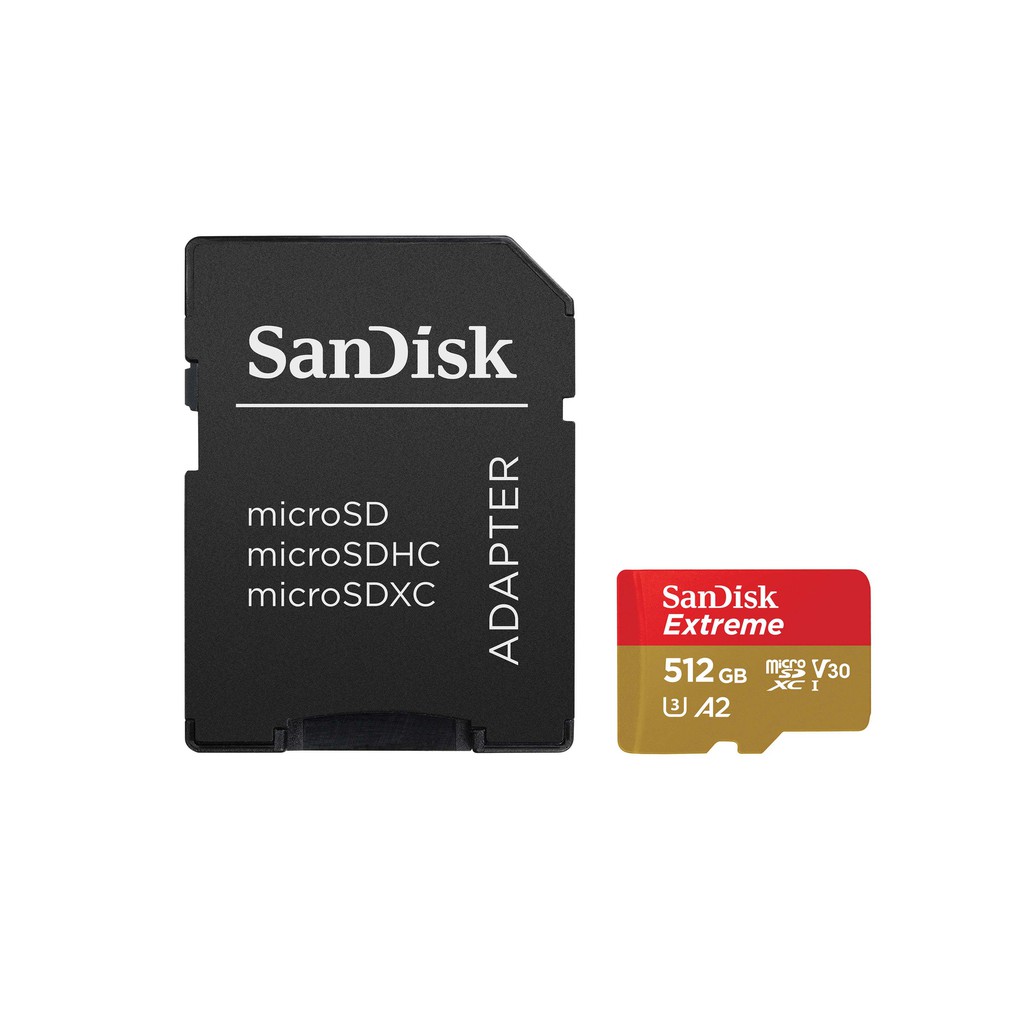 Thẻ nhớ MicroSDXC SanDisk Extreme A2 - 512GB V30 U3 4K Class 10 UHS-I 160MB/s (SDSQXA1-512G-AN6MA) | WebRaoVat - webraovat.net.vn