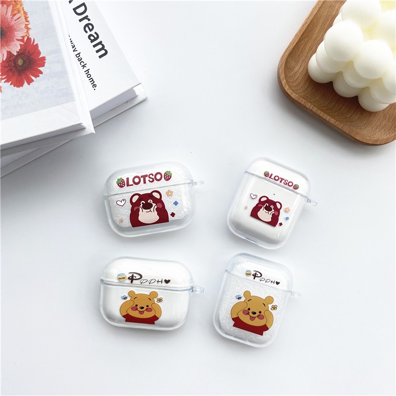 Vỏ Đựng Bảo Vệ Hộp Sạc Tai Nghe airpods 1/2/Pro Hình Gấu Pooh