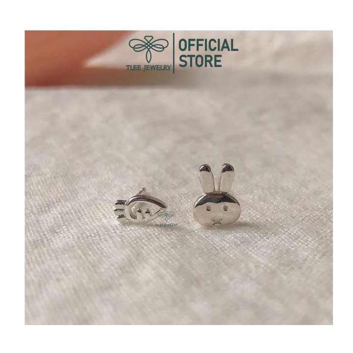 Khuyên tai bạc Tlee, bông tai cà rốt , thỏ mini cute - TleeJewelry