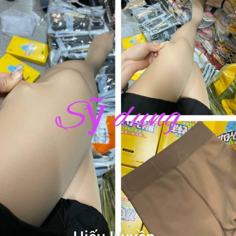 Quần tất 3D trà sữa lót nỉ hàng QC