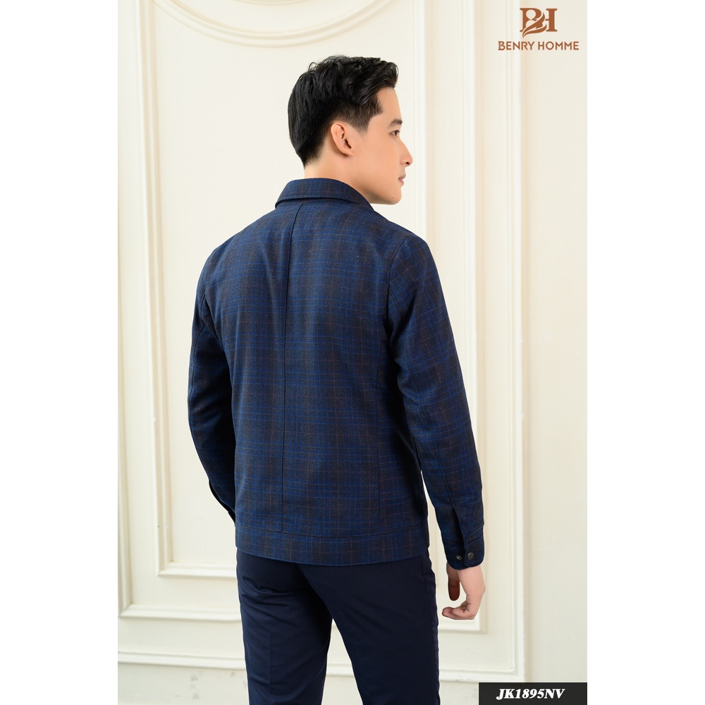 Áo khoác Nam Benry Homme, Chất liệu dạ lông cừu mỏng Lỳ, bề mặt vải mịn, Sản Phẩm Chính Hãng Hàn Quốc