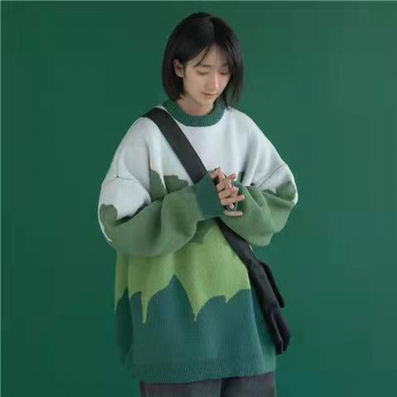 Trong áo len chui đầu của phụ nữ mặc ngoài rộng rãi sinh viên Mori Harajuku lười gió cổ tròn đầu