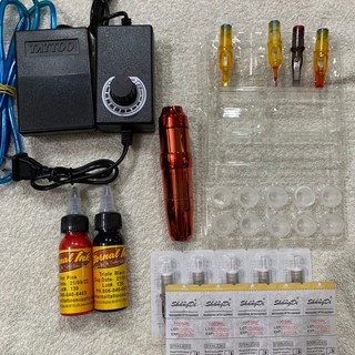 Combo bộ máy xăm Pen + Full phụ kiện cho hóc viên