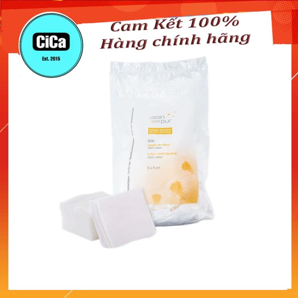 Bông tẩy trang 500 miếng cotton pad pháp Tetra Medical Carrés de Coton -CiCa Cosmetic