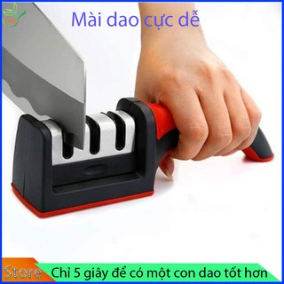 Dụng cụ mài dao kéo 3 cấp độ mài linh hoạt. Thiết kế thông minh dễ dàng mài dao kéo trong vài giây