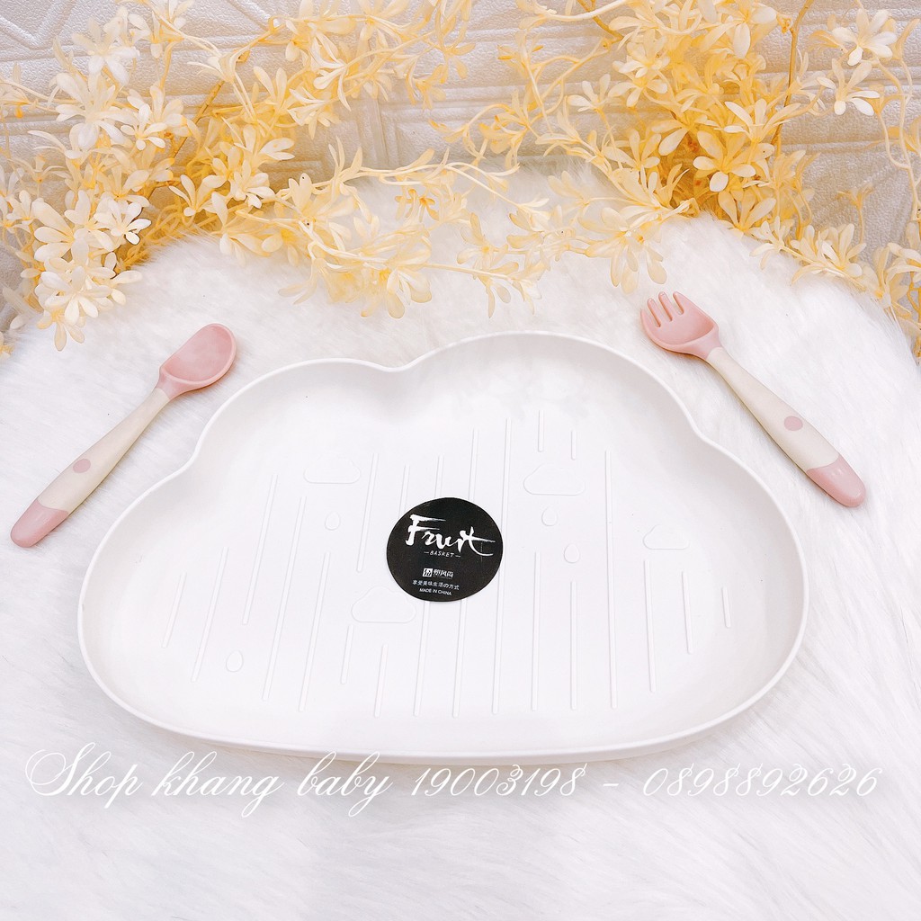 Khay ăn dặm hình đám mây ngộ nghĩnh đáng yêu chống rơi vỡ - Shop Khang Baby
