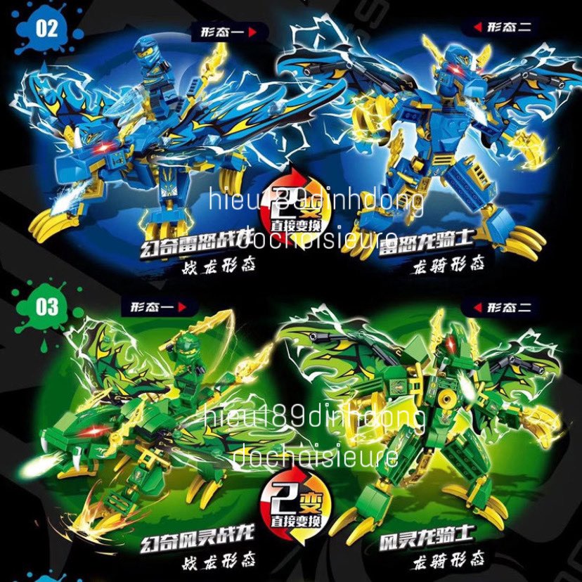 Lắp ráp xếp hình ninjago robot và rồng của ninja 99898