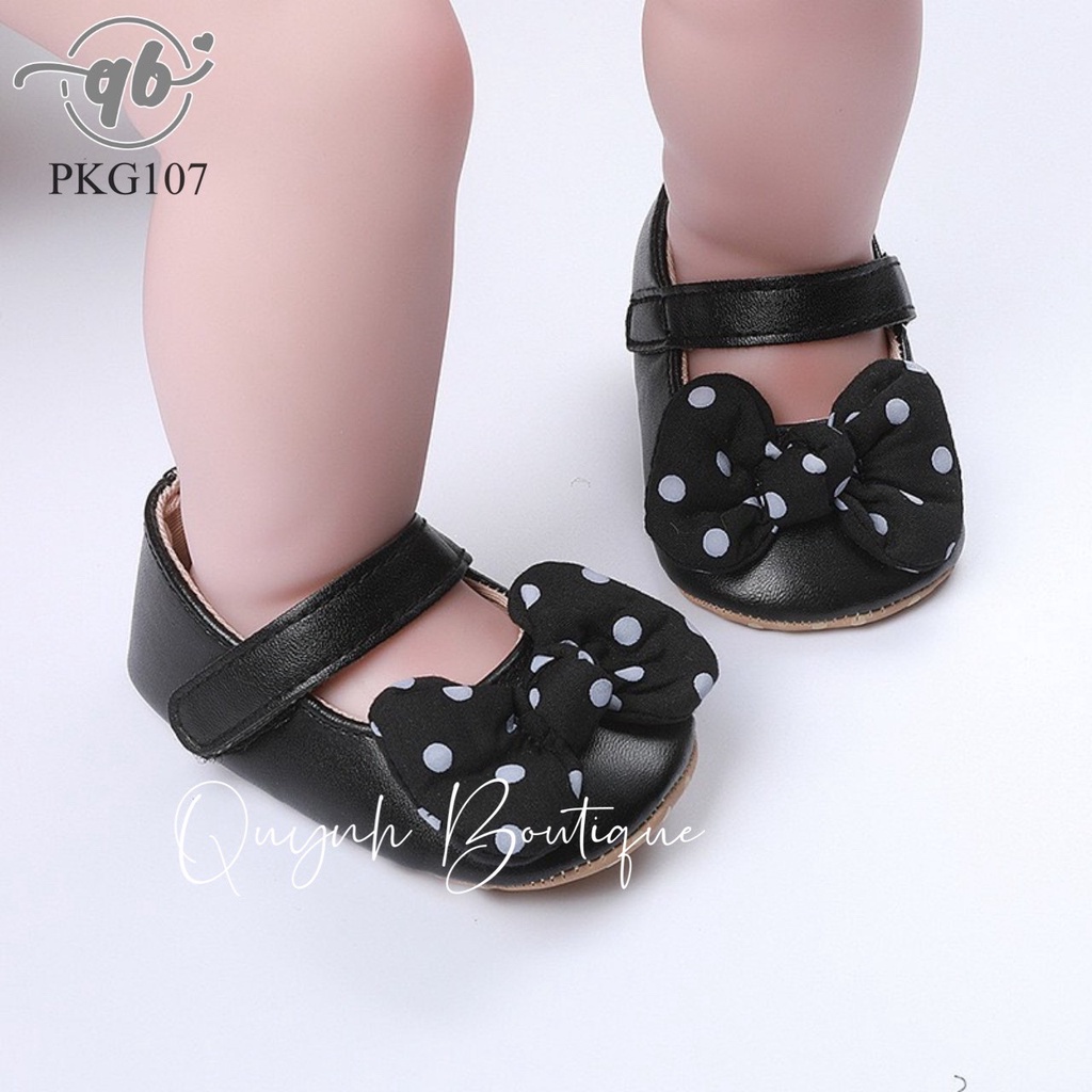 Giày dép xinh cho bé Quỳnh Boutique Mẫu giày nơ chấm bi cho bé