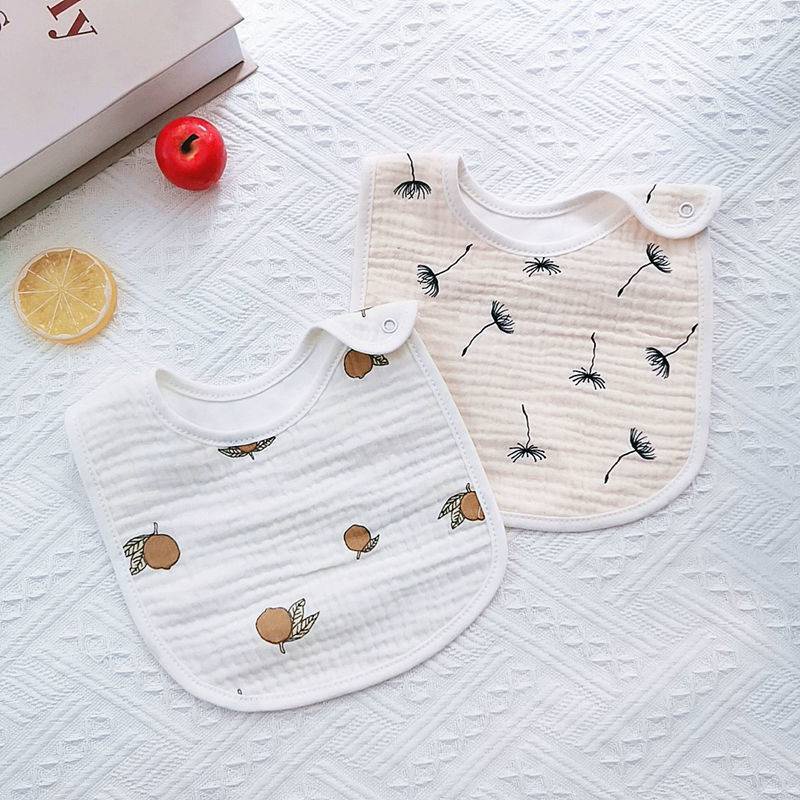 Set 2 yếm vuông chống thấm vải Muslin sợi tre cao cấp cho bé, yếm ăn dặm cho bé, yếm dãi, giữ ấm cổ bé...