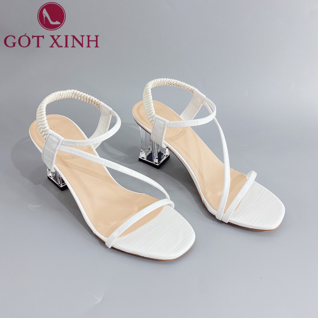 Giày sandal cao gót nữ GÓT XINH GD13 quai mảnh gót mika trong cao 5cm
