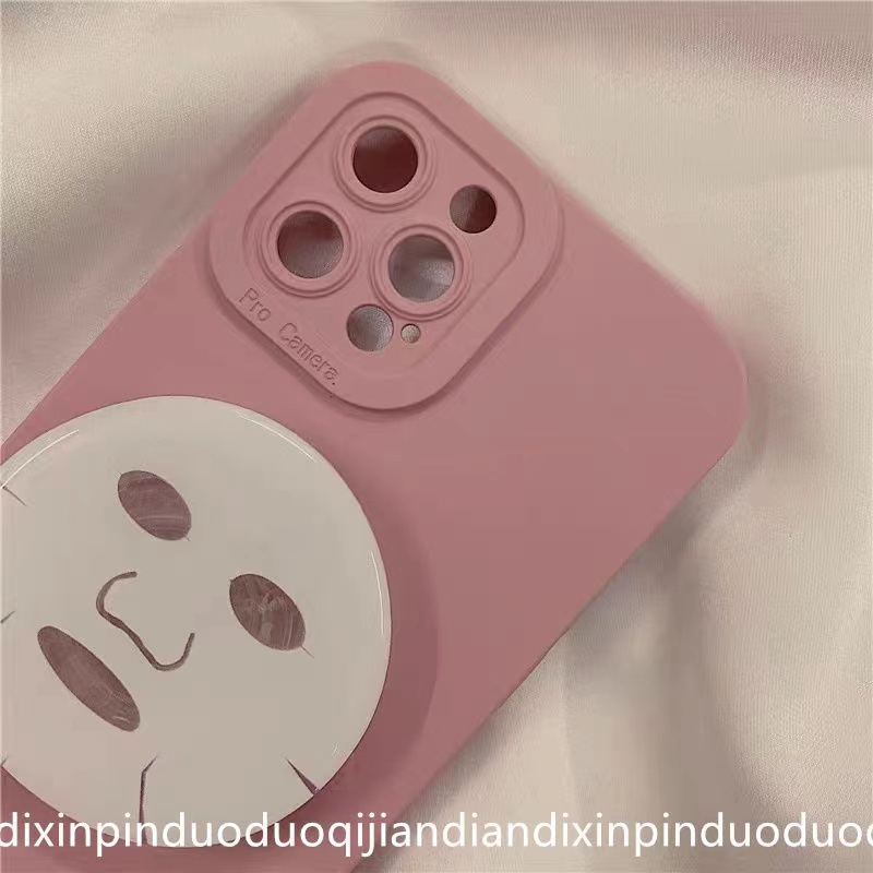 Ốp Điện Thoại Silicon Mềm Hình Mặt Nạ Gấu 3D Dễ Thương Cho iPhone 13 12 11 Pro XS Max Mini X XR 7 8 Plus SE