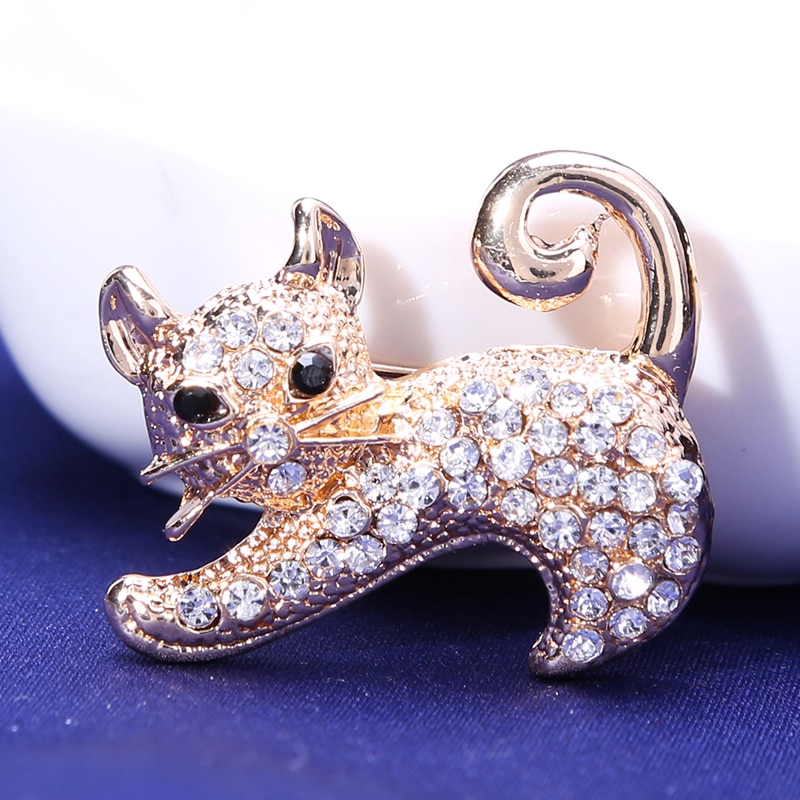 Ghim cài áo hình chú mèo đeo nơ bằng kim loại tráng men màu xanh lá / đen xinh xắn thời trang cho nữ