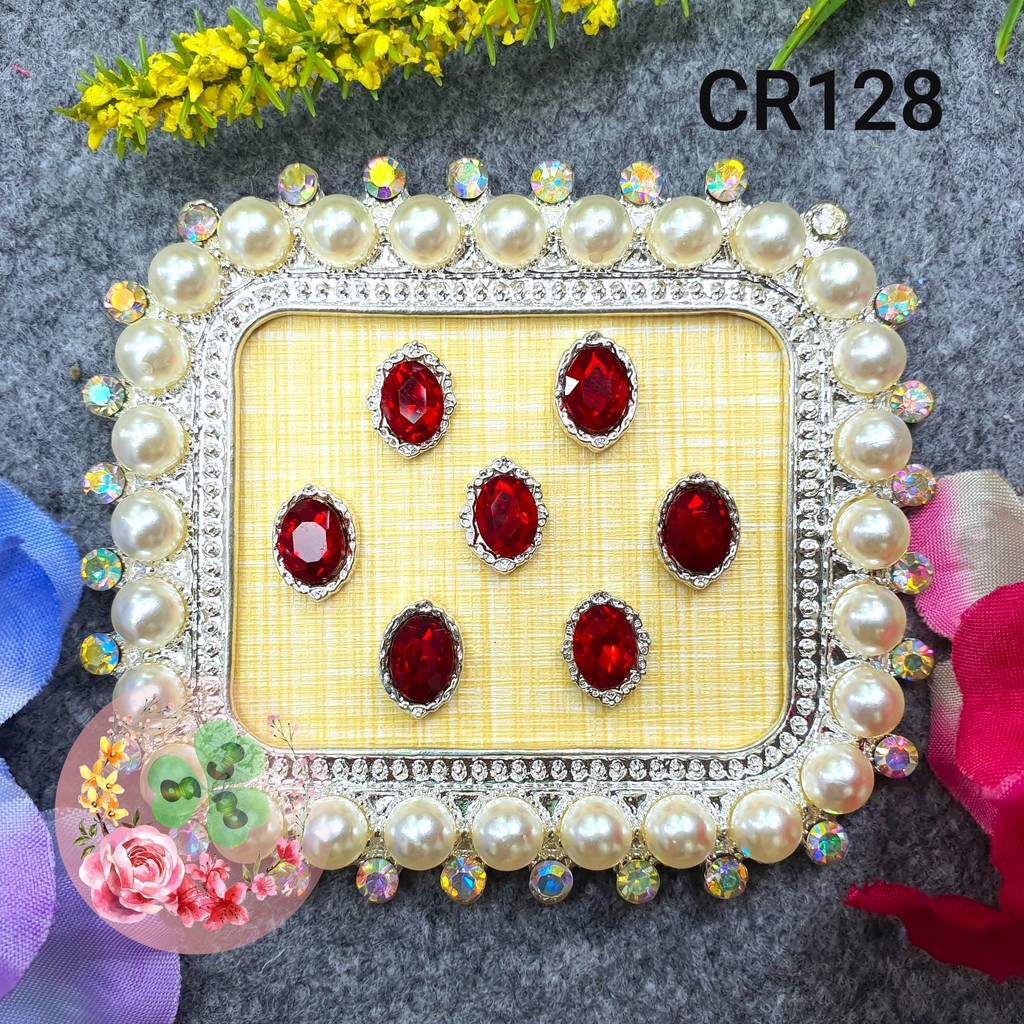 Mã CR006 - CR128 . Charm kim loại đính đá trang trí móng siêu xinh.