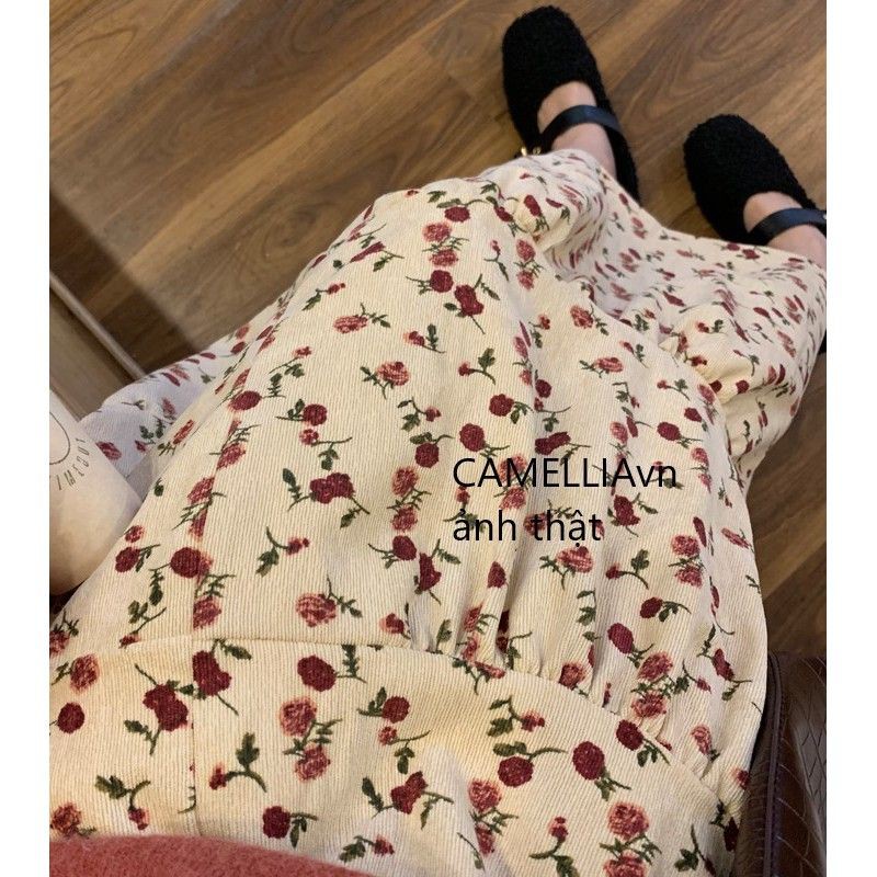[ORDER] chân váy nhung hoa nhí tầng xòe kiểu dáng Ulzzang Hàn Quốc (Quảng Châu loại 1) | BigBuy360 - bigbuy360.vn